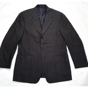 Canali Men’s US 42R IT 52 Pure Wool Sport Coat Blazer Italy Brown Weave Academia